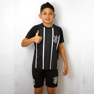 Imagem de Conjunto Corinthians Camisa + Shorts Recortes Número 10 - Infantil-Masculino