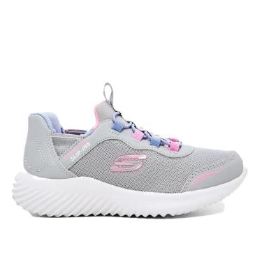 Imagem de Tênis Skechers Bounder Simple Cute Cinza e Lilás Infantil-Unissex