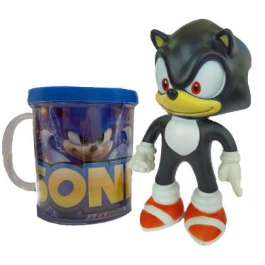 Imagem de Boneco Sonic Preto Collection com Caneca Personalizada - Super Size Fi