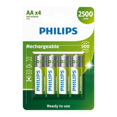 Imagem de Pilha Recarregável AA Philips Com 4 Unidades