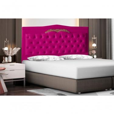 Imagem de Cabeceira De Cama Box Madri Casal Queen 160 Cm Suede Rosa Pink Do Lar Móveis E Decoração