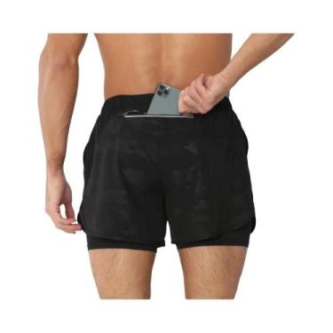Imagem de Shorts Esportivos Masculinos 2 Em 1 De Secagem Rápida Para Corrida, Ac