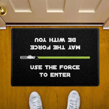 Imagem de Capacho Tapete Star Wars 60x40cm Use The Force Sabre Verde - BEEK