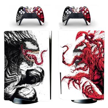 Imagem de Vanknight Decalque adesivo padrão para controles de console Skin Super Hero compatível com PS5 Controladores de console de disco padrão Alienígenas