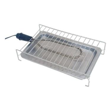 Imagem de Churrasqueira Elétrica Grill Portátil Bandeja Inox - Alfa Suportel