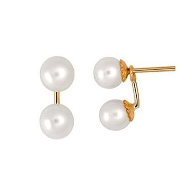 Imagem de Brinco Pérola Grace Kelly 4mm Ouro 18K Tarraxa Rosca 12732 K085 - Usa 