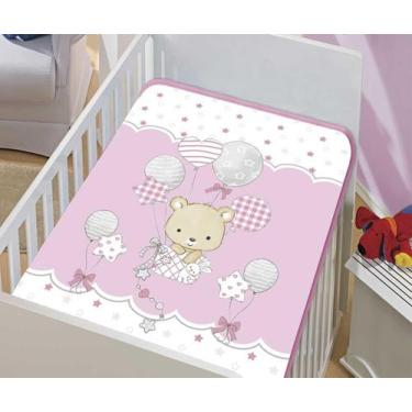Imagem de Cobertor Bebê Le Petit Ursinho No Balão Rosa/CD Colibri
