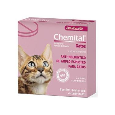 Imagem de Chemital Vermífugo Gatos Comprimidos C/4 - Chemitec