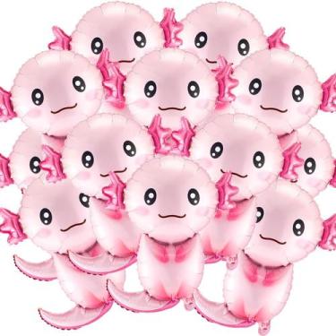 Imagem de Balão Gejoy Axolotl 18 peças rosa 65x52 cm, decoração de festa