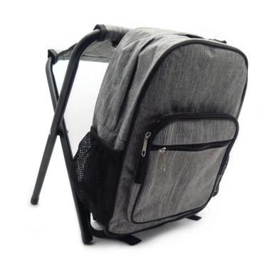 Imagem de Mochila Térmica com Banqueta Dobrável Banco Portátil Bolsa Cooler 25 l Preto Yeet
