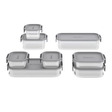 Imagem de Potes Herméticos De Plástico Electrolux Cinza 8 Unidades Empilháveis Modulares