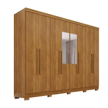 Imagem de Roupeiro Santorini 8 Portas 2 Gavetas c/ Espelho - Top Decor, Cinamomo