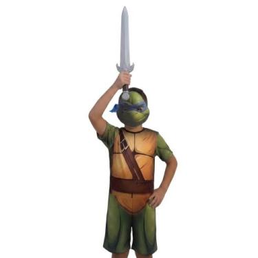 Imagem de Fantasia Infantil Tartarugas Ninja C/ Espada 35 Cm - SGB MODAS, Leonar