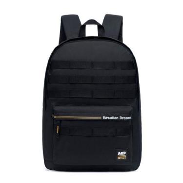 Imagem de Mochila Hd Escolar Masculina Juvenil Reforçada Preta Amarela - Hawaiia