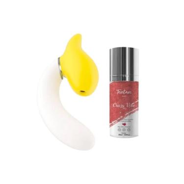 Imagem de Kit Estimulador Íntimo Banana + Crazy Vibe em Silicone 100% Medicinal com Sucção, Vibra...