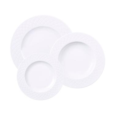 Imagem de Jogo de Pratos Tramontina Ingrid 12 Peças em Porcelana Branca