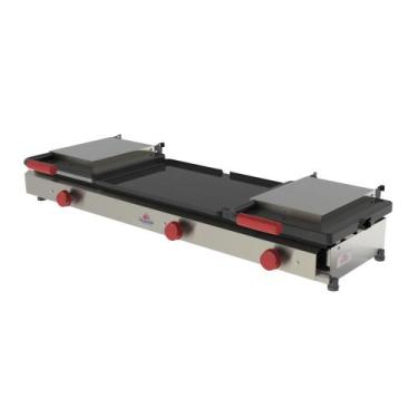 Imagem de Chapa Sanduicheira com 2 Prensas Grill a Gás Industrial PR 1100G Style