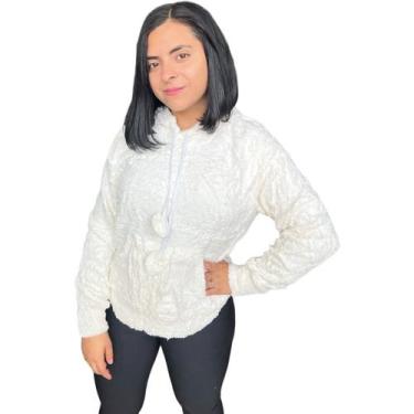 Imagem de Blusa De Frio Feminina Fechada Pelinho Casaco Felpudo Insta - Anj Moda