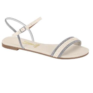 Imagem de Sandalia vizzano rasteirinha ref 6235.1702.28206 feminino, Branco, Bra