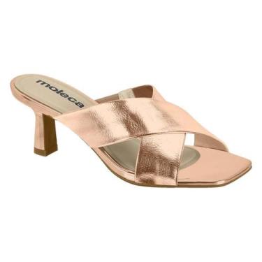 Imagem de Tamanco Feminino Moleca Tiras Cruzadas Salto Fino Médio, Preto, 35