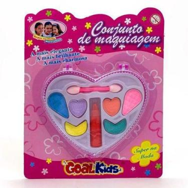 Imagem de Kit Maquiagem Infantil Super na Moda Coração Rosa c/ Estojo + Batom, A