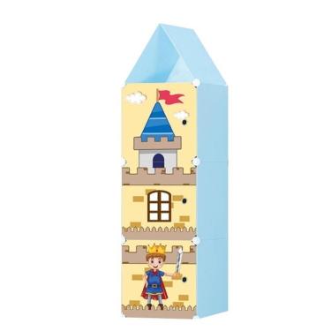 Imagem de Guarda Roupa Infantil Organizador de Brinquedos Portatil Modular com 4 Prateleiras Azul Kangur