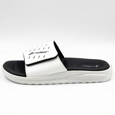 Imagem de Chinelo Rider Slide Soft Plus Masculino, 41, Branco, Preto