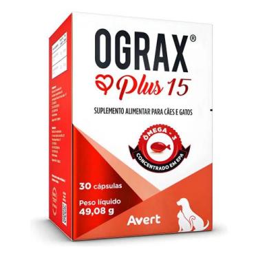 Imagem de Ograx Plus 15 Ômega 3 Para Cães E Gatos Avert 30 Cápsulas
