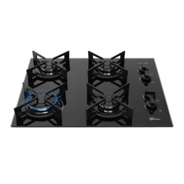 Imagem de Cooktop a Gás Fischer Fit Line Trempe Iron 4 Bocas Vidro Temperado Pre
