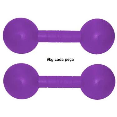 Imagem de Par De Halteres Injetados 9Kg Fitness - 2 Unidades - IPIRANGA FITNESS