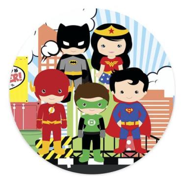 Imagem de Capa Para Mini Painel Redondo Decoração em Casa Heróis Cute Infantil M