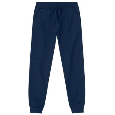 Imagem de Calça jogger básica infantil menino em moletinho Brandili, 3, Azul