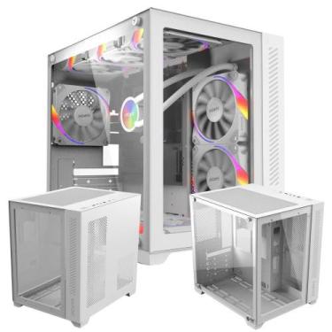 Imagem de Gabinete Pcyes Forcefield White Ghost Gamer Suporta Water Cooler e  At