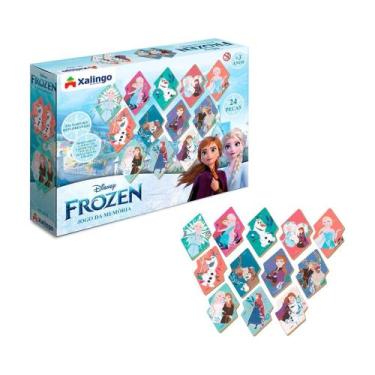 Imagem de Jogo da Memória Infantil Frozen Disney 24 Peças Xalingo - 19209