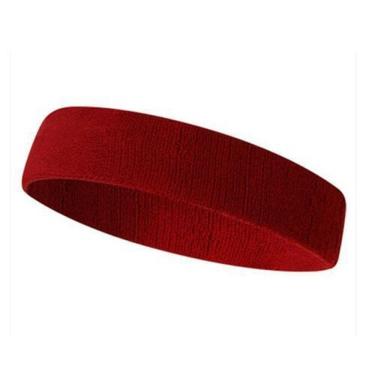 Imagem de Faixa de Cabeça Esportiva Elástica Alta Absorvente de Suor Vermelho OEM Único