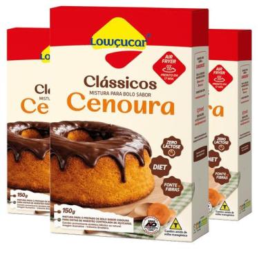 Imagem de Kit com 3 Unidades de Bolo de Cenoura Zero Adição de Açúcares 150g - L