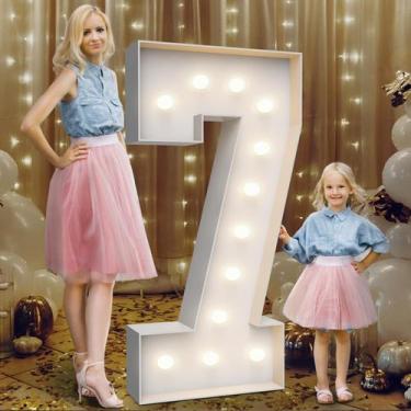 Imagem de Marquee Light Up Numbers Teebloom 4FT para decoração de festas