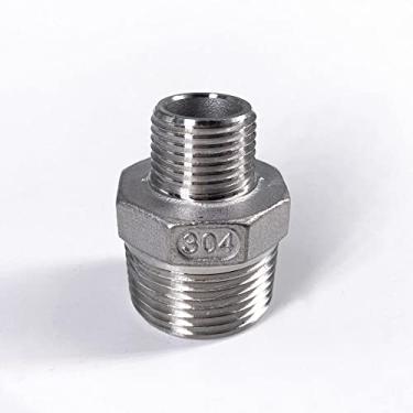 Imagem de 1/8 '1/4' 3/8 '1/2' 3/4 '1' 1-1/4 '1-1/2' Adaptador de encaixe de tubo de aço inoxidável de rosca macho Redutor Conector de bico sextavado, 1,1l4 para 1l2