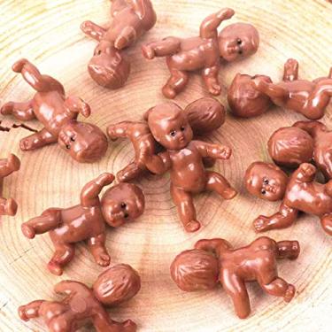 Imagem de 1.2" King Cake Babies Mini Plastic Babies for Baby Shower Ice Cube Game Party Favor Decorations Party Pet King Cake King Cake Baby Plastic Baby (Black)