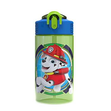 Imagem de Zak Designs Garrafa de Água Infantil Patrulha Canina 473 ml, Livre de BPA, Plástico Reutilizável, Tampa à Prova de Vazamento, Ideal para Crianças em Casa, Escola ou Atividades ao Ar Livre