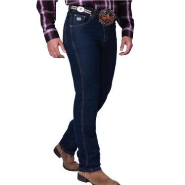 Imagem de Calça Masculina Country Rodeio Cowboy Jeans Reta Elastano Carbono-7004