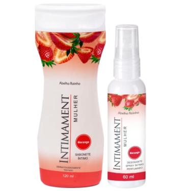 Imagem de Kit Sabonete Íntimo Morango 120ml + Desodorante Íntimo Morango 60ml Abelha Rainha