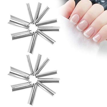Imagem de 18 peças 9 tamanhos de pontas francesas modelo de manicure francesa pontas únicas ferramenta de corte em forma de C profunda borda de unhas 9 tamanhos dicas para adesivos e decalques aparador de unhas para bricolage arte de unhas