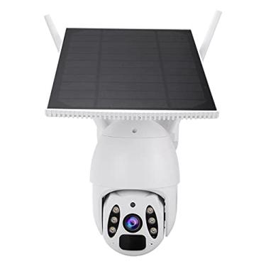 Imagem de Câmera de painel solar, câmera de segurança externa 355° PIR Wi-Fi para segurança doméstica