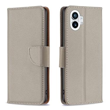 Imagem de For Nothing Phone 1 Litchi Texture Pure Color Leather Phone Case