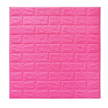 Imagem de Painéis de parede 3D, papel de parede 3D imprimível papel de parede adesivo 3D, revestimento de tijolos falsos de espuma à prova d'água autoadesivo para quarto, banheiro, cozinha, lareira de 7 cm x 7 m PCS