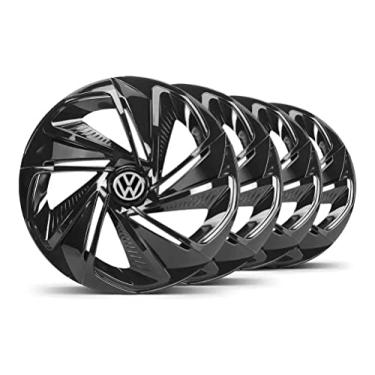 Imagem de Jogo Calota Aro 14 Preta Esportiva Nitro VW Parati Quadrada