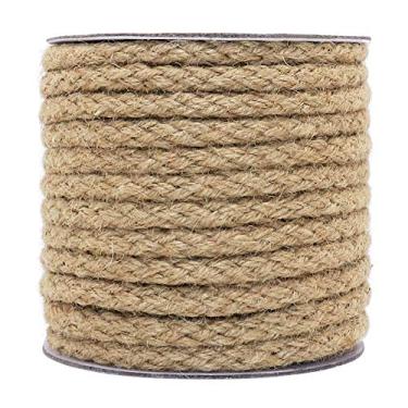 Imagem de Corda de juta trançada da Tenn Well com 132 metros de espessura, 8 mm de espessura, corda de corda natural para artesanato, arranhões, jardinagem e decoração
