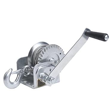 Imagem de Cygrd Guincho de mão resistente com travamento automático de 272 kg, guincho de reboque para barco com cabo de aço de 7,6 m para reboque de trailer, barco ou quadriciclo com rotação bidirecional