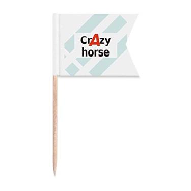 Imagem de Bandeiras de palito de dente Brief Best Cool Crazy Horse Cheval para marcação de palito de comida de bolo de festa placa de queijo